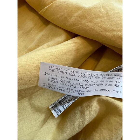 Zara Linen Yellow Off The Shoulder Dress Size XS - Picture 12 of 12